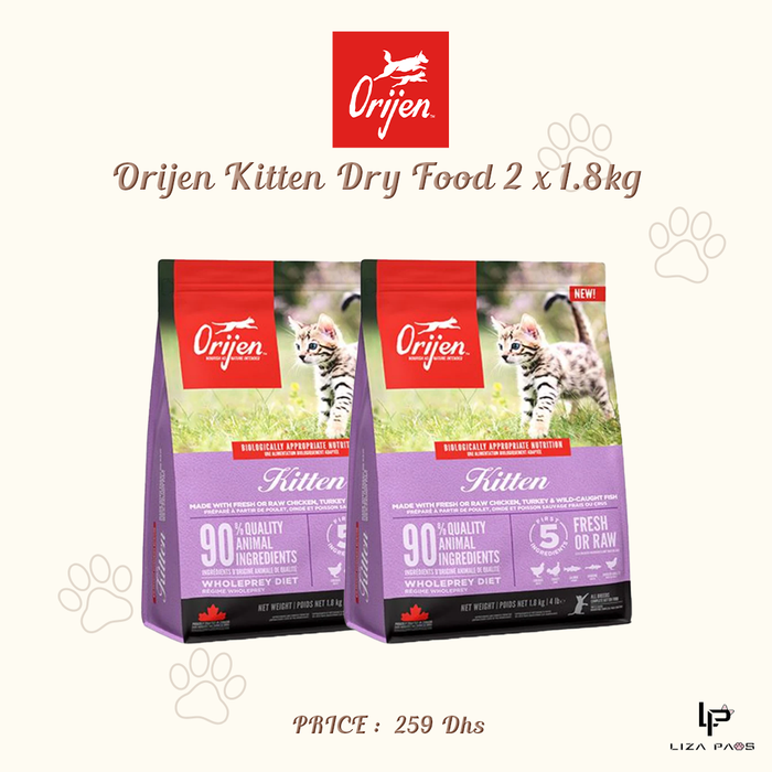 Orijen Kitten Dry Food Package 2x1.8kg