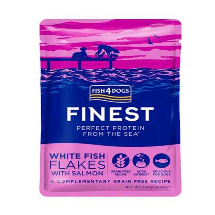 Fish4Dogs White Fish Flakes with Salmon Wet Food 100g