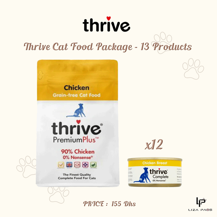 Thrive Adult Cat Food Package - 13 Products