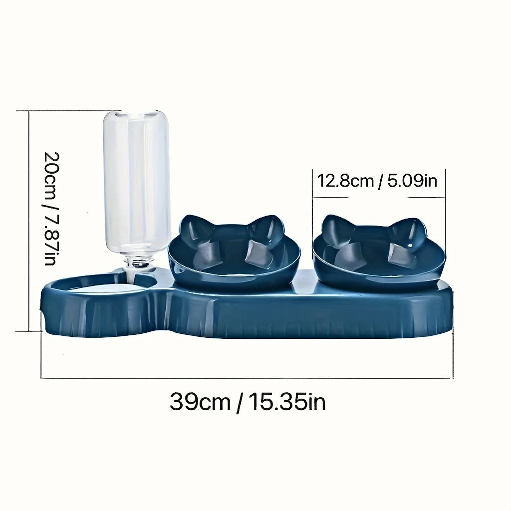 3 in 1 Cat Feeder Automatic Water Dispenser Double Bowl Pet Bowl for Small Dogs Cats Pet Food Container Cat Accessories