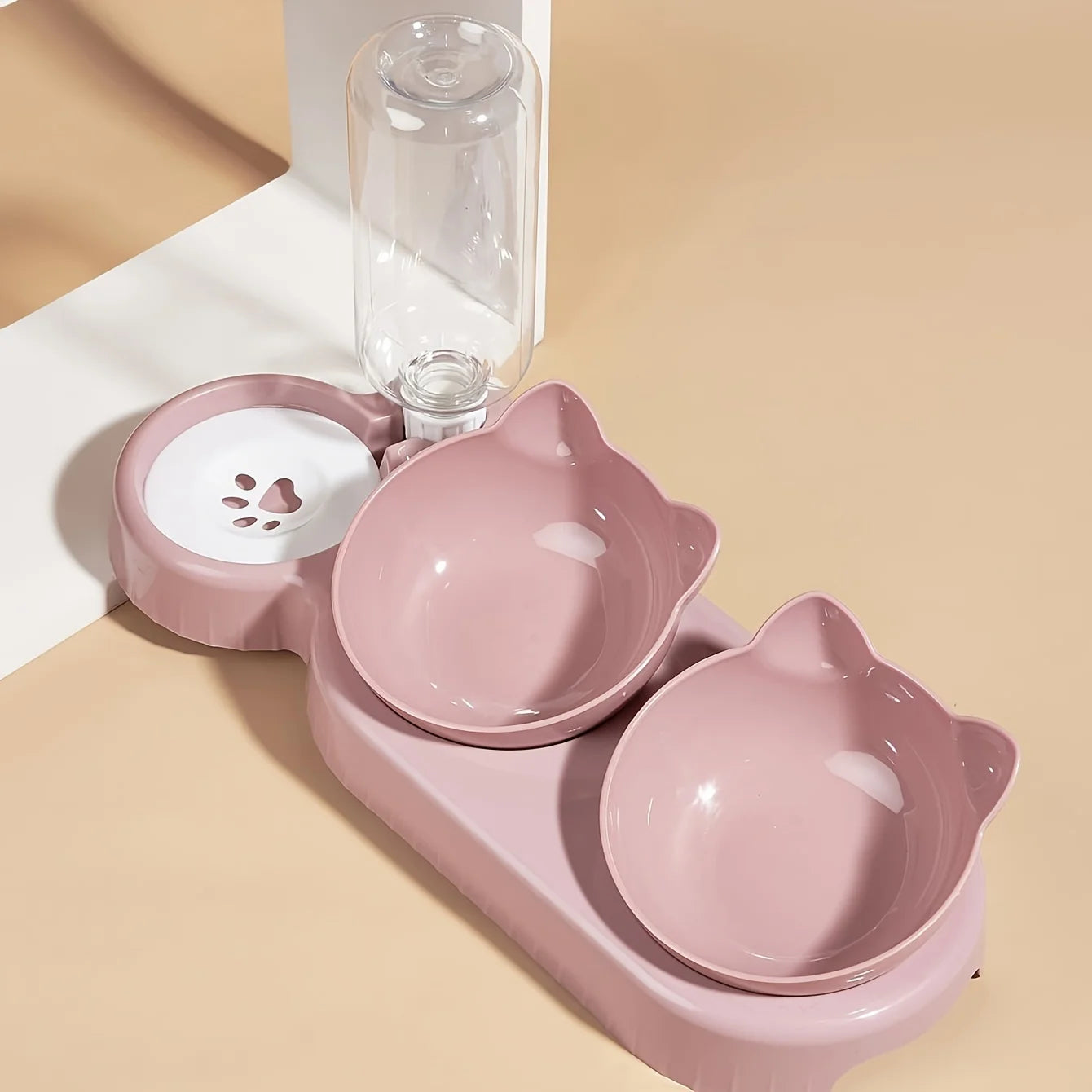 3 in 1 Cat Feeder Automatic Water Dispenser Double Bowl Pet Bowl for Small Dogs Cats Pet Food Container Cat Accessories