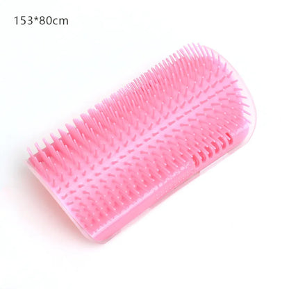 Cat Corner Grooming Brush - Self-Cleaning Wall Mounted Massage Comb