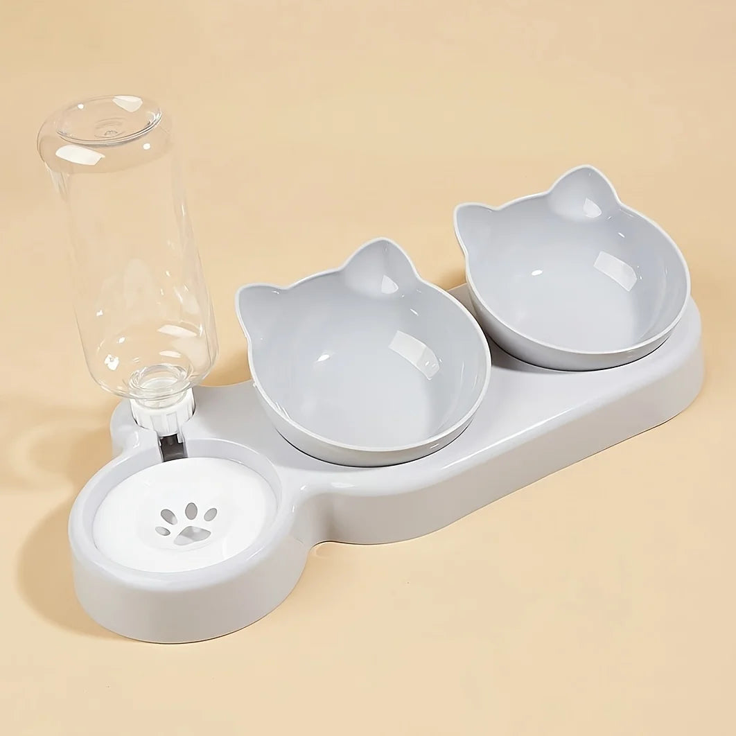 3 in 1 Cat Feeder Automatic Water Dispenser Double Bowl Pet Bowl for Small Dogs Cats Pet Food Container Cat Accessories
