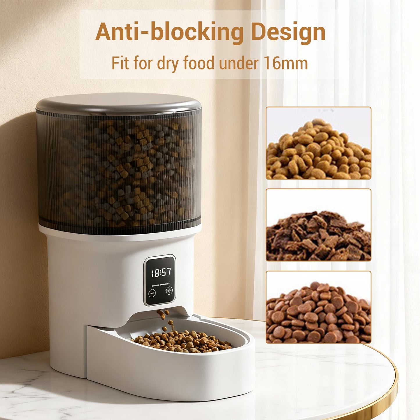 Automatic Pet Feeder 4L - Programmable Timer with 6 Meals Daily for Cats & Dogs