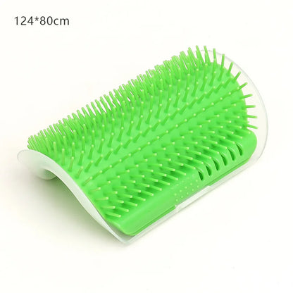 Cat Corner Grooming Brush - Self-Cleaning Wall Mounted Massage Comb