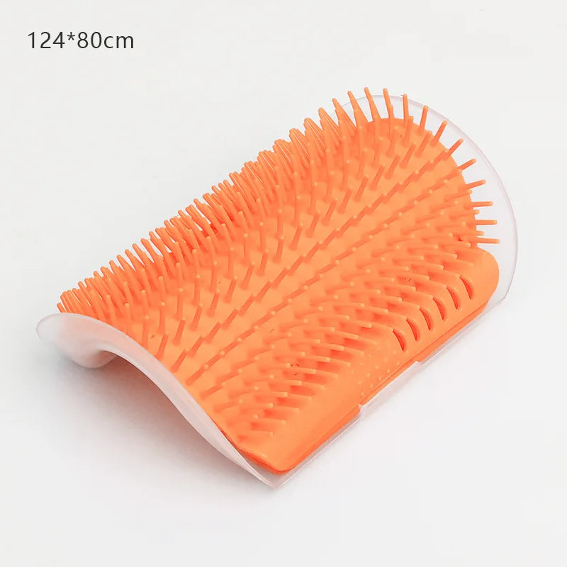 Cat Corner Grooming Brush - Self-Cleaning Wall Mounted Massage Comb