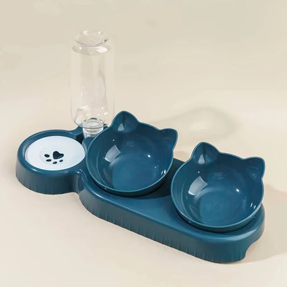 3 in 1 Cat Feeder Automatic Water Dispenser Double Bowl Pet Bowl for Small Dogs Cats Pet Food Container Cat Accessories
