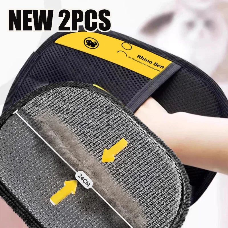 Pet Grooming Gloves - Double-Sided Hair Removal
