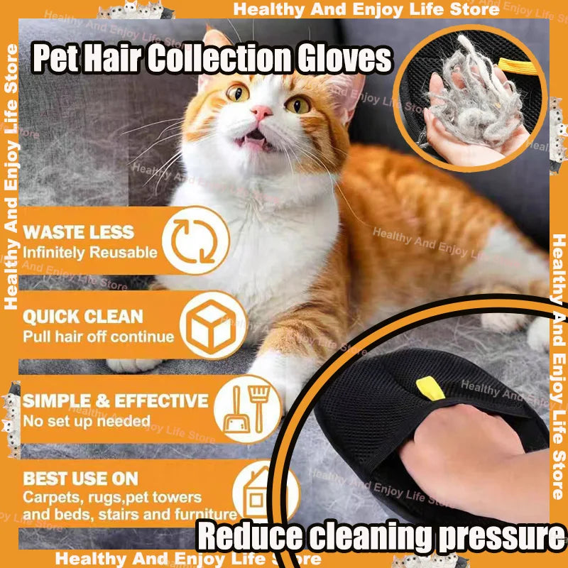 Pet Grooming Gloves - Double-Sided Hair Removal