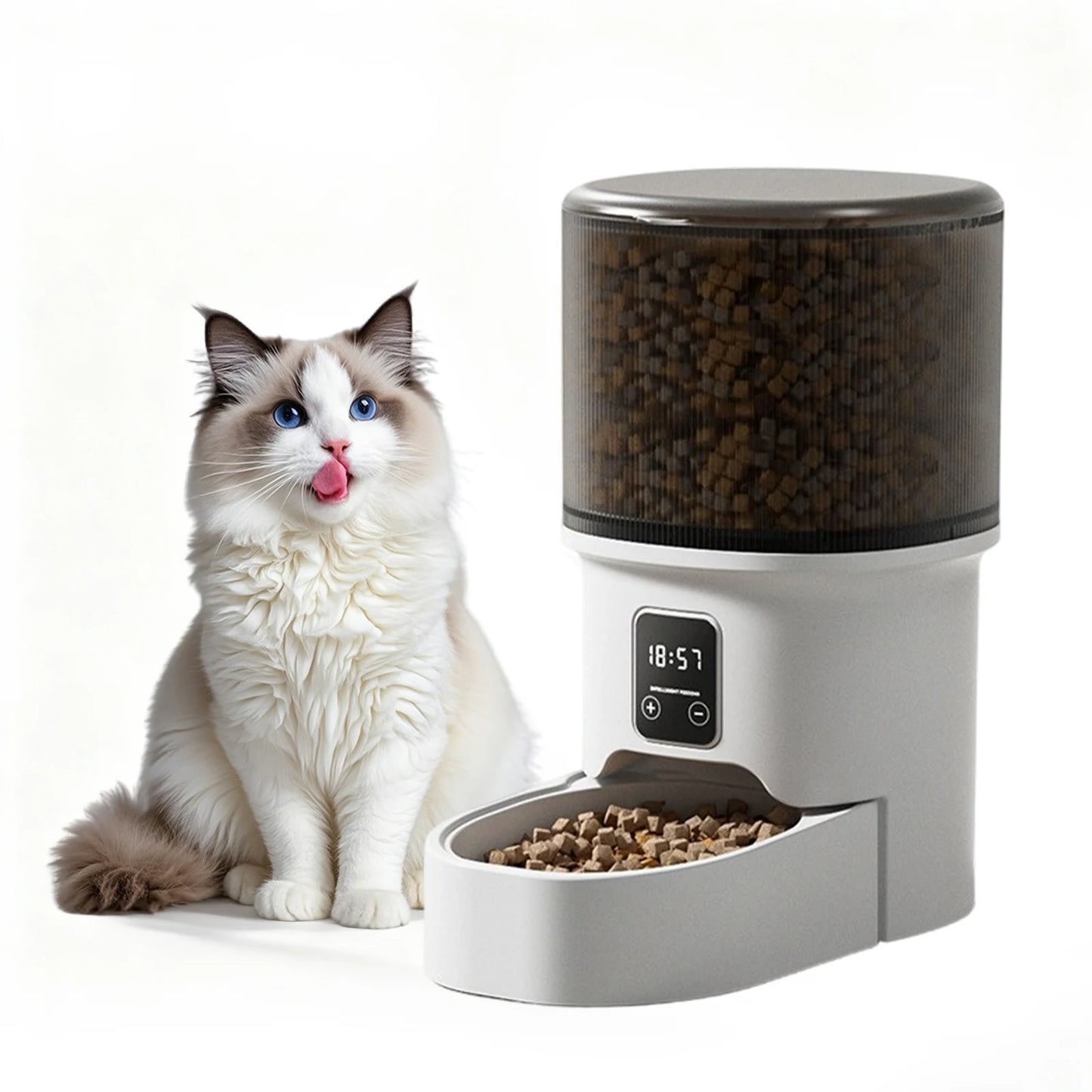 Automatic Pet Feeder 4L - Programmable Timer with 6 Meals Daily for Cats & Dogs