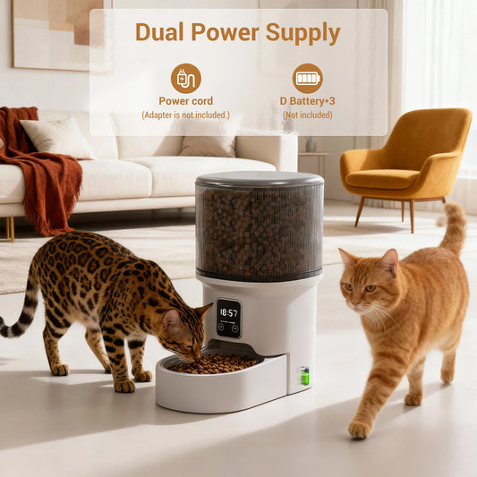 Automatic Pet Feeder 4L - Programmable Timer with 6 Meals Daily for Cats & Dogs