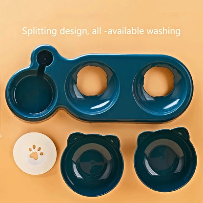 3 in 1 Cat Feeder Automatic Water Dispenser Double Bowl Pet Bowl for Small Dogs Cats Pet Food Container Cat Accessories