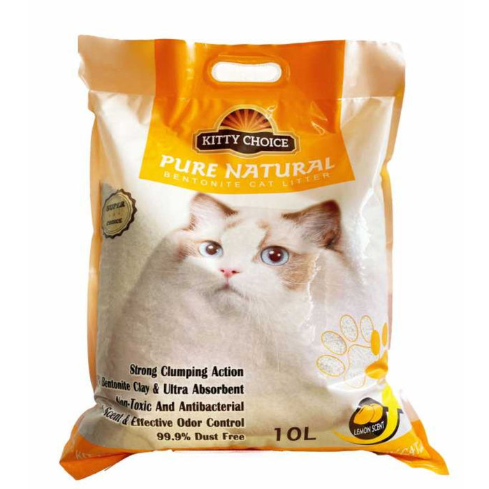 Kitty Choice Pure Natural Bentonite Lemon Cat Litter 10L