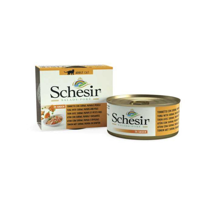 Schesir Salad Cat Wet Food Tuna With Surimi, Papaya And Peas 85g