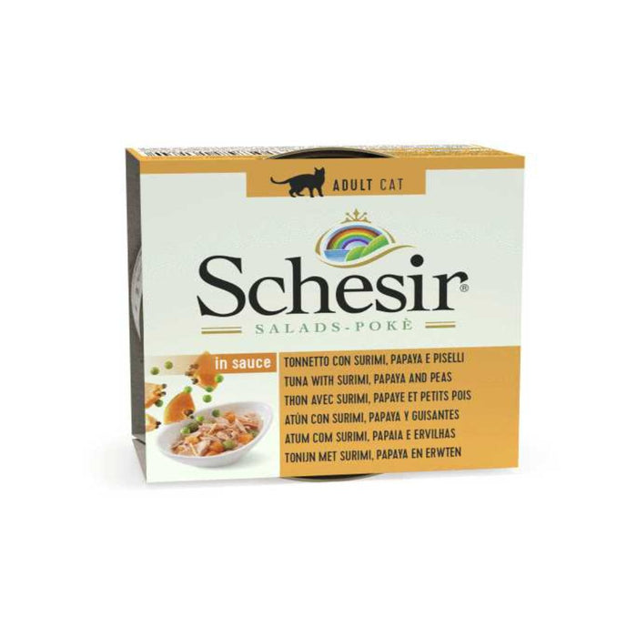 Schesir Salad Cat Wet Food Tuna With Surimi, Papaya And Peas 85g